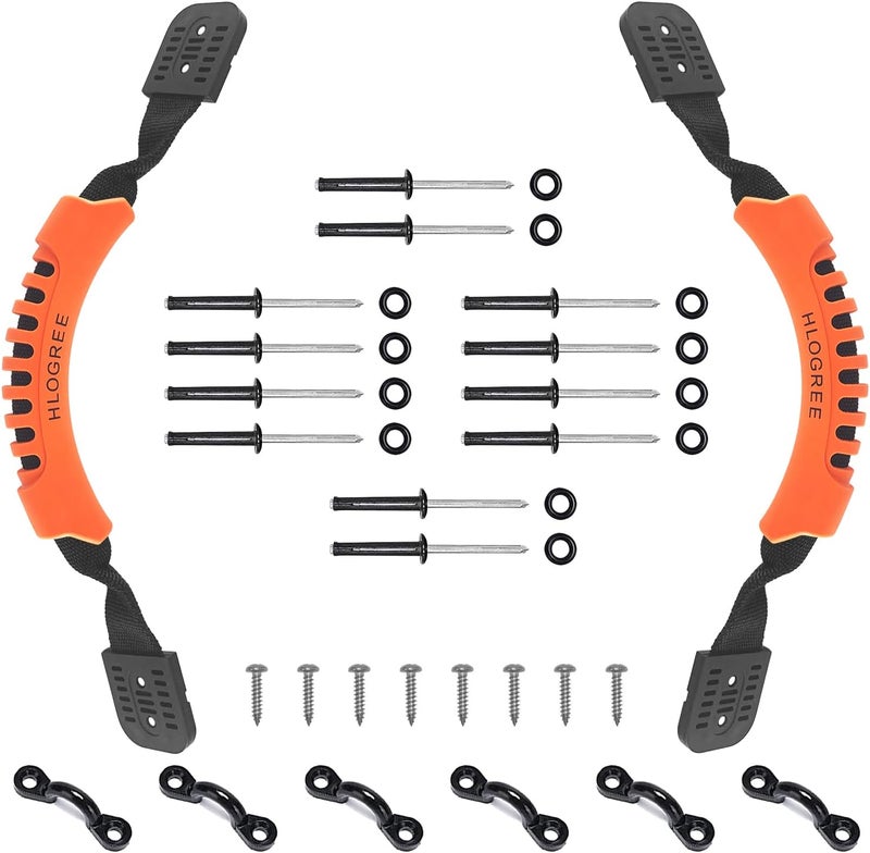 HLOGREE Kayak Handles 2/4 Pack,Kayak Carry Handle with Rivets,Kayak Replacement Handles,Kayak Handles for Emotion/Pelican/Hobie/Lifetime/sit on top/Ocean/Wilderness Accessories,Kayak Parts - Image 1